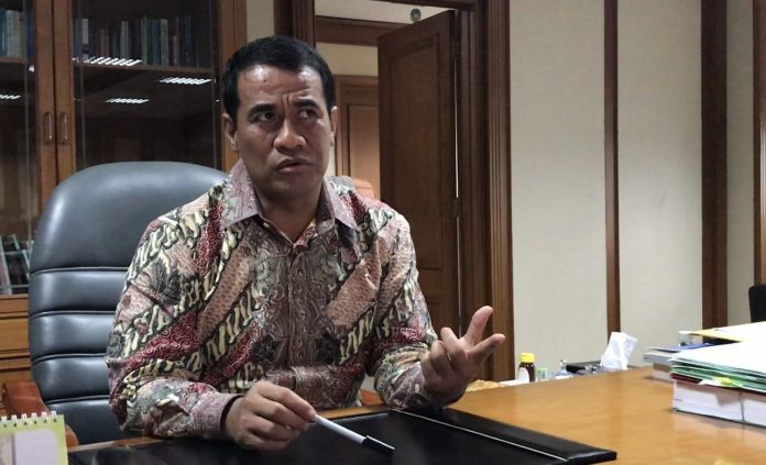 Andi Amran Sulaiman saat menjabat sebagai Menteri Pertanian era Jokowi-JK pada 27 Maret 2018 (Foto: Hesti/ THE EDITOR)