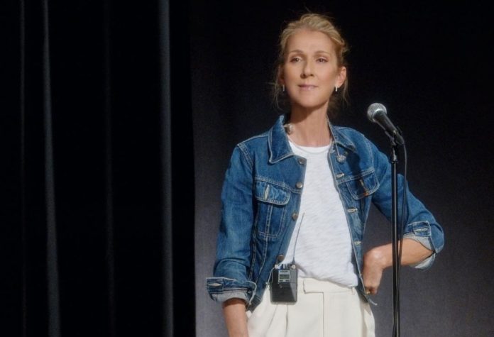 Celine Dion di acara pemutaran pertama film Love Again bulan lalu.