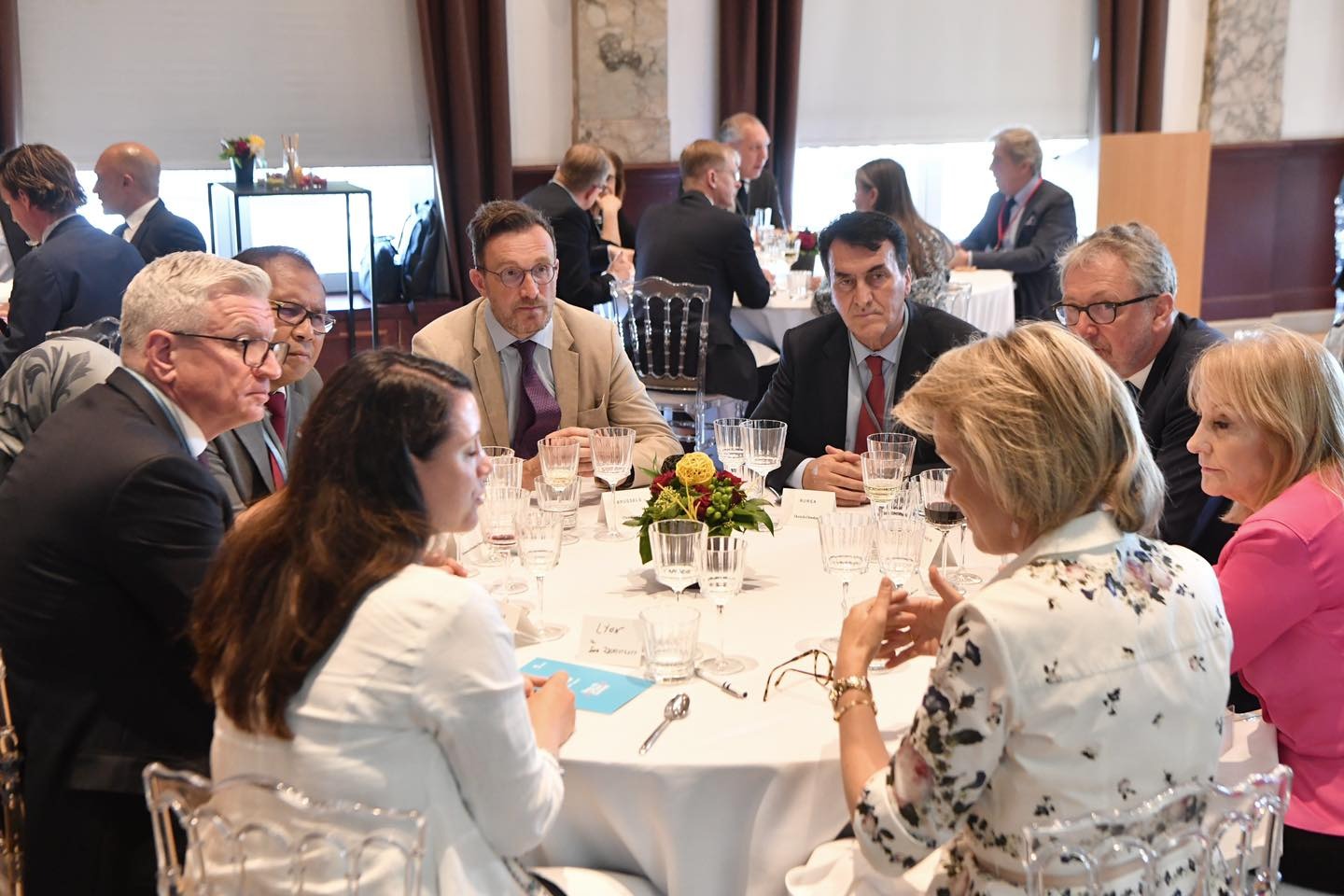 Makassar Mayor Danny Pomanto sat on the same table with Queen Mathilde of Belgium in the royal lunch session of 2023 Brussels Urban Summit (BUS).