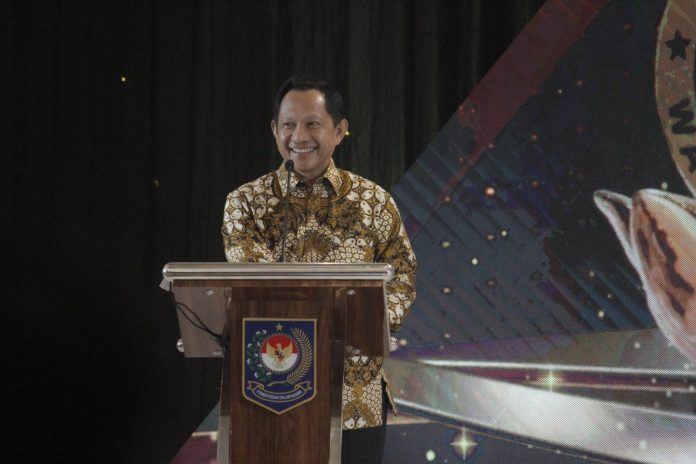 Minister of Home Affairs Muhammad Tito Karnavian at the National Work Meeting at the Discovery Hotel, Ancol, Jakarta (Picture: Public Relations of Ditjen Bina Desa/ THE EDITOR)