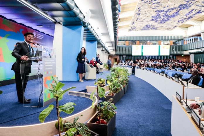Menteri Pertanian (Mentan) Republik Indonesia Syahrul Yasin Limpo (SYL) saat menghadiri Global Conference on Sustainable Livestock Transformation di Roma (Foto: Humas Ditjen Prasarana dan Sarana Kementerian Pertanian/ THE EDITOR)