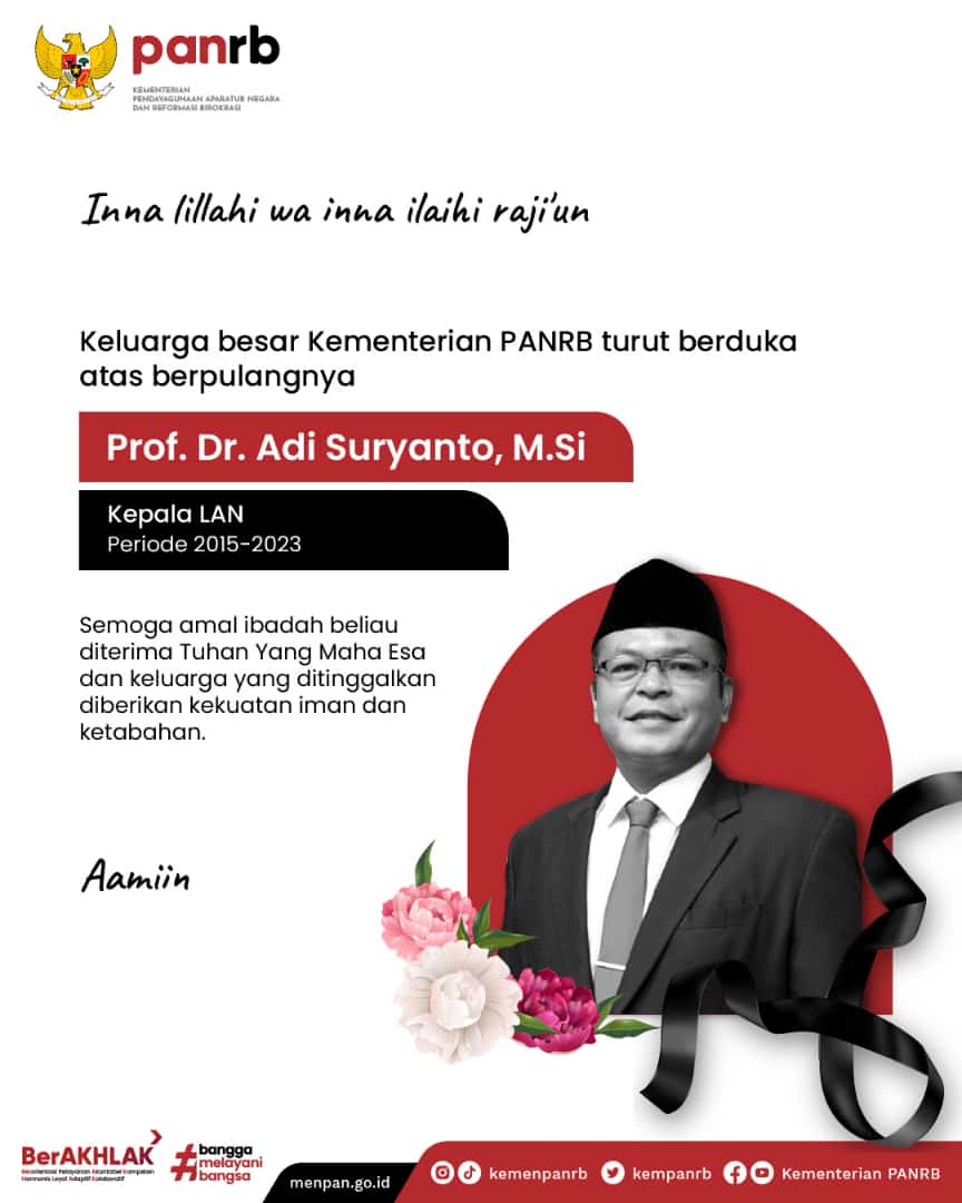 Condolences on the passing of the Head of the State Administration Institute Adi Suryanto from the Ministry of Administrative and Bureaucratic Reform. (Photo: Public Relation of Ministry of Administrative and Bureaucratic Reform/THE EDITOR)