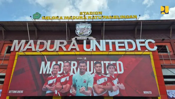 Stadion Gelora Madura Ratu Pamelingan usai di renovasi (Foto: Humas Kementerian PUPR/ THE EDITOR)