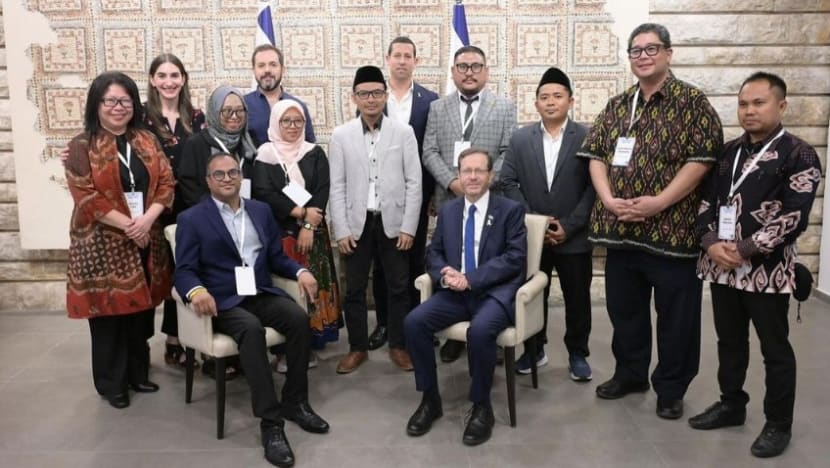 Mr Zainul Maarif and four other Nahdlatul Ulama scholars met with Israel President Isaac Herzog. (Photo: Instagram/@zenmaarif/Channel News Asia/THE EDITOR)