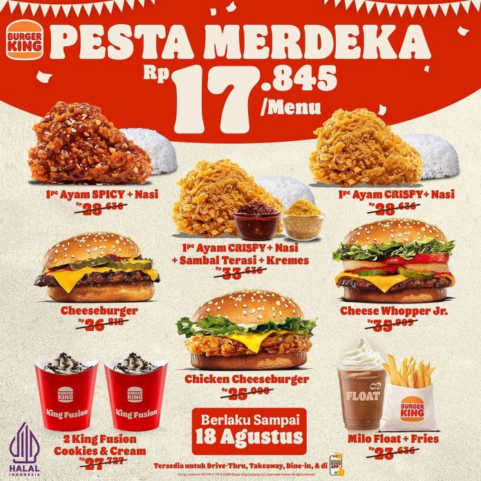 Harga promo Burger King edisi Agustus (Foto: Istimewa/THE EDITOR)