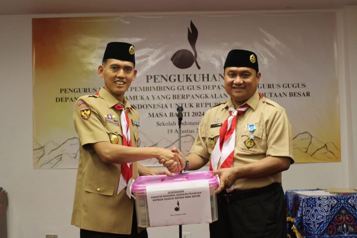 Pengukuhan majelis dan pengurus Gugus Depan KBRI Kairo di Kairo pada Selasa, 19 Agustus 2024 (Foto: KBRI Indonesia di Kairo/THE EDITOR)