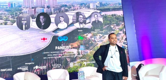 Ketua IRWATA Sabdo Yusmintiarto saat didapuk sebagai salah satu pembicara dalam acara Trade Expo Indonesia 2022 yang diadakan oleh G20 dimana salah satu yang dibahas saat itu adalah tentang teknologi blockchain (FOTO: Istimewa/THE EDITOR)