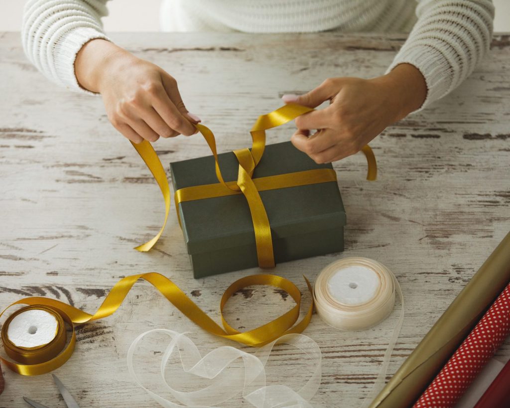 If you have time, add ribbons when wrapping your presents.(Photograph: fotostorm/Getty Images/iStockphoto/The Guardian)